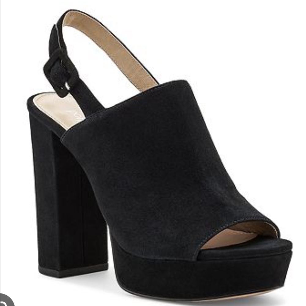 NIB BOTKIER PLATFORM SUEDE SANDALS BLACK SIZE 10